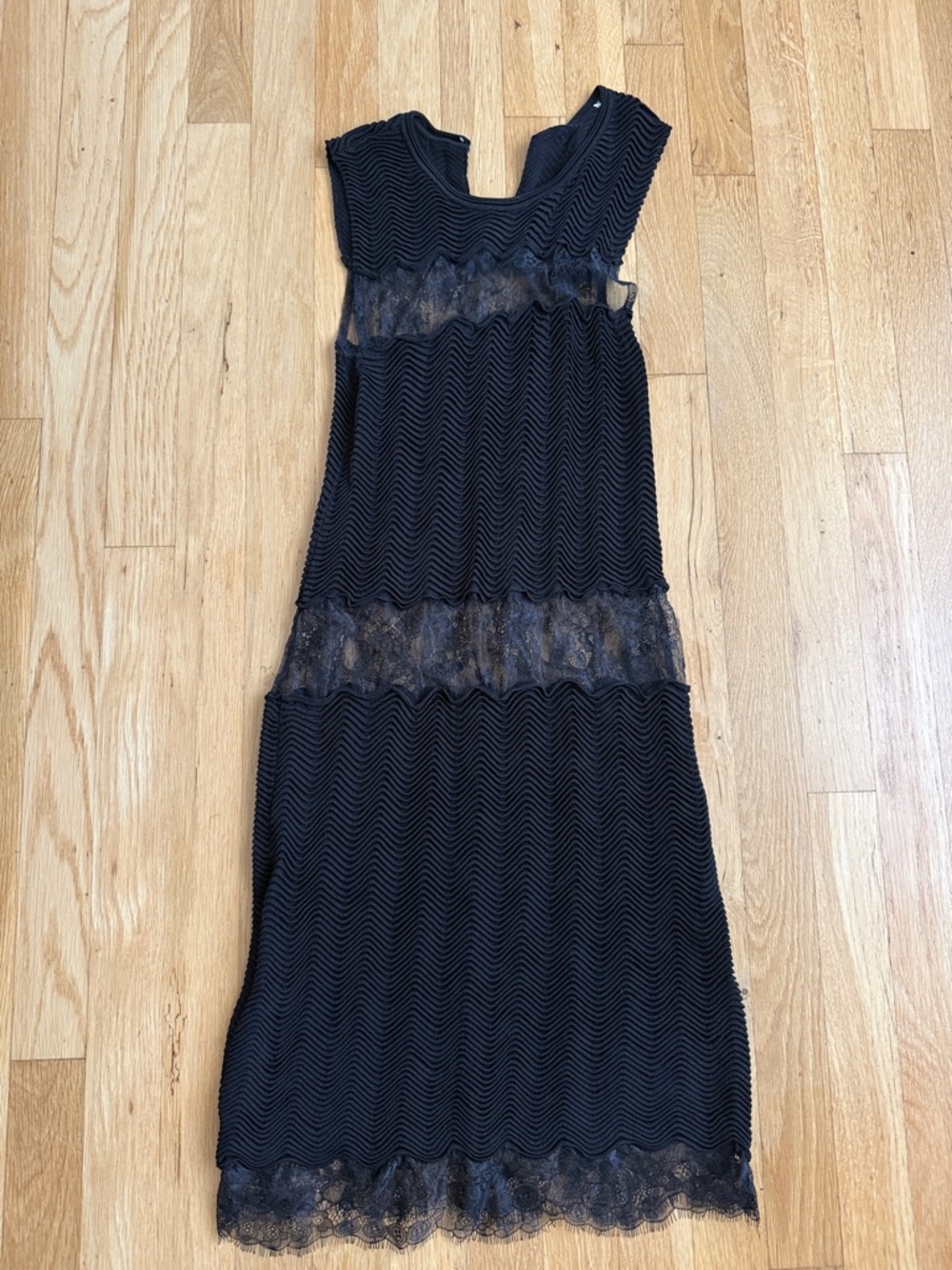 Black Lace-Trim Midi Dress - Women